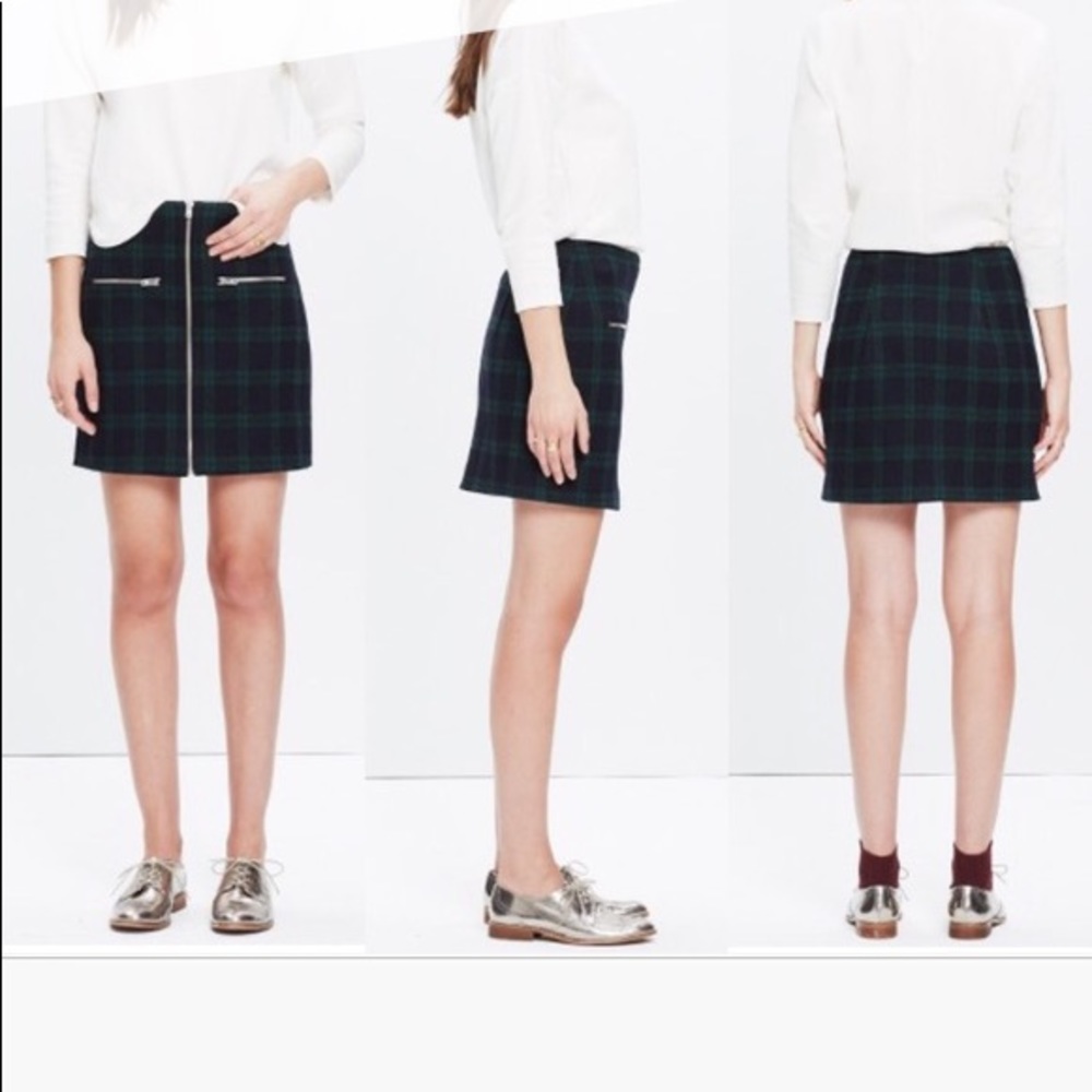 NWT Madewell plaid zipper skirt